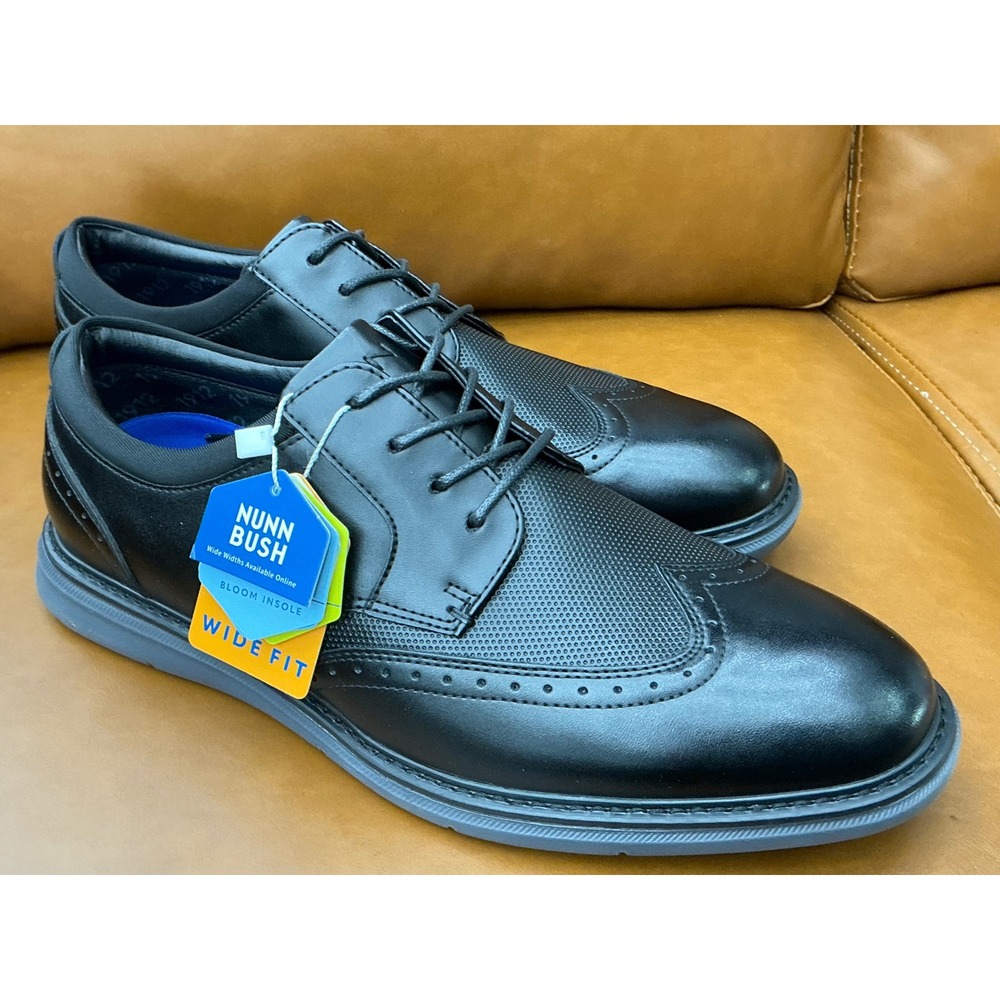 Nunn‎ Bush Oxford Men 9W Black New Wingtip Brogue Dress Shoes 85128-001